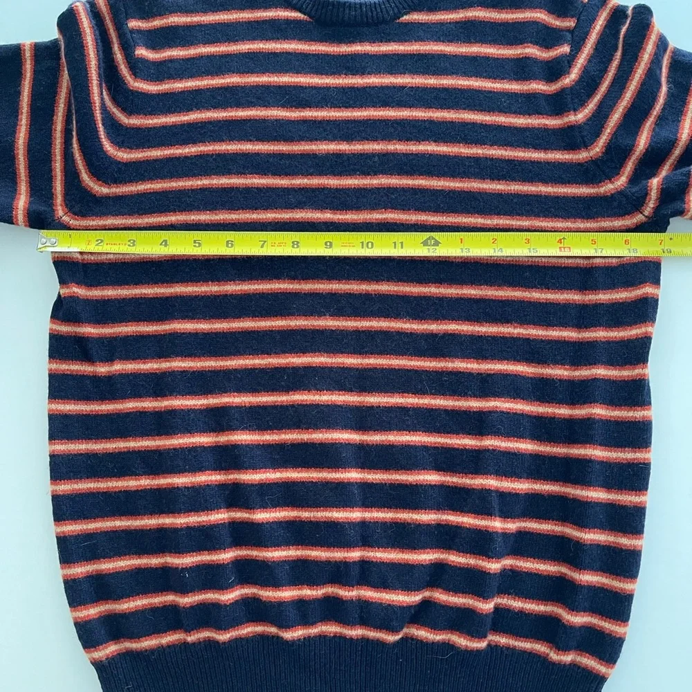 Y2K‎ Lambs Wool Sweater Navy/Orange/Cream Stripe S
